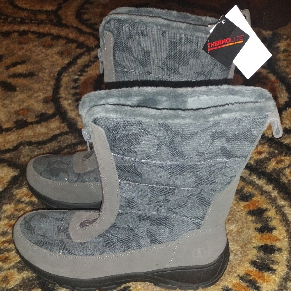 Lands' End Gray Winter & Rain Boots